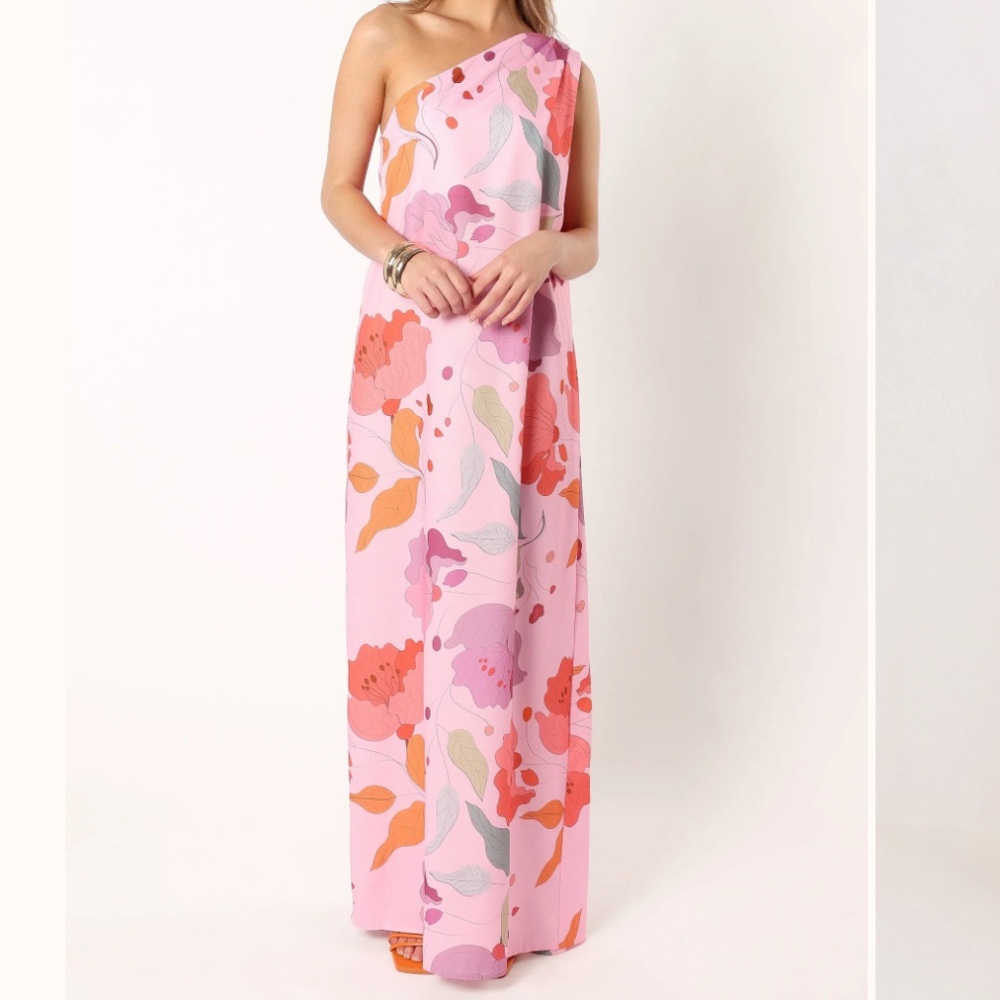 Petal and Pup Tillie One Shoulder Maxi Dress - Pink Floral